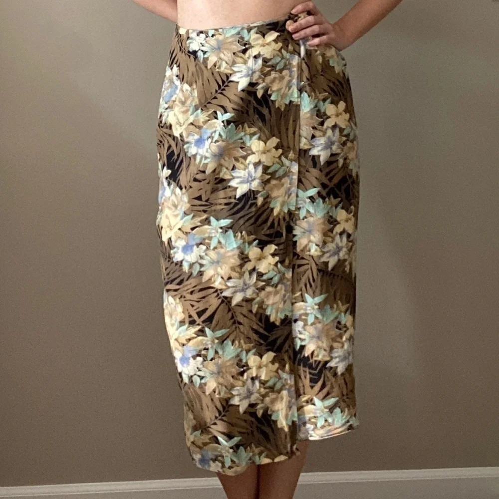 Vintage Sharon Anthony Hawaiian Wrap Midi Skirt